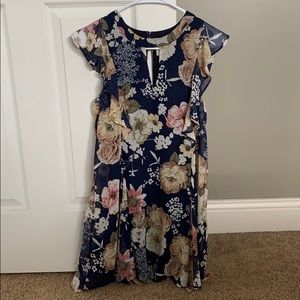 NWOT. Navy Blue Floral Dress